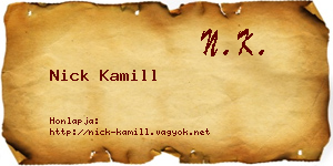 Nick Kamill névjegykártya